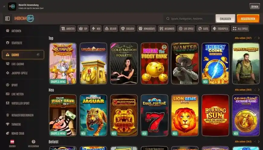 Neon 54 casino review section 4